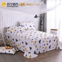 迎馨 床品家纺 全棉高支高密床单纯棉斜纹加大床单 155*230cm 美丽神话A版 1.5m床 几何抽象