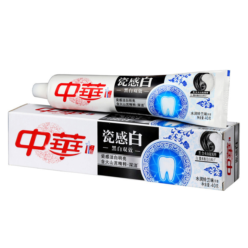 中华瓷感白黑白双效牙膏水润铃兰味40g（非卖品）
