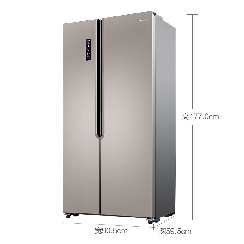 创维(Skyworth)W451B 451升对开门风冷冰箱 电脑控温 纤薄机身 触屏智控 隐藏式把手（普利金）高清大图