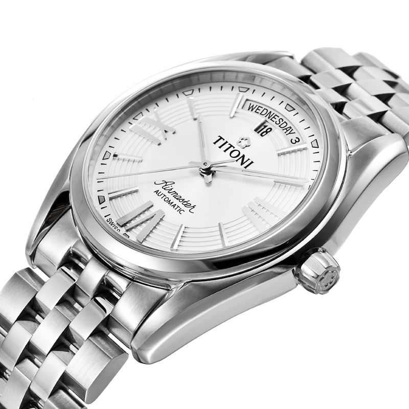 titoni梅花空霸系列男士机械表93909s342
