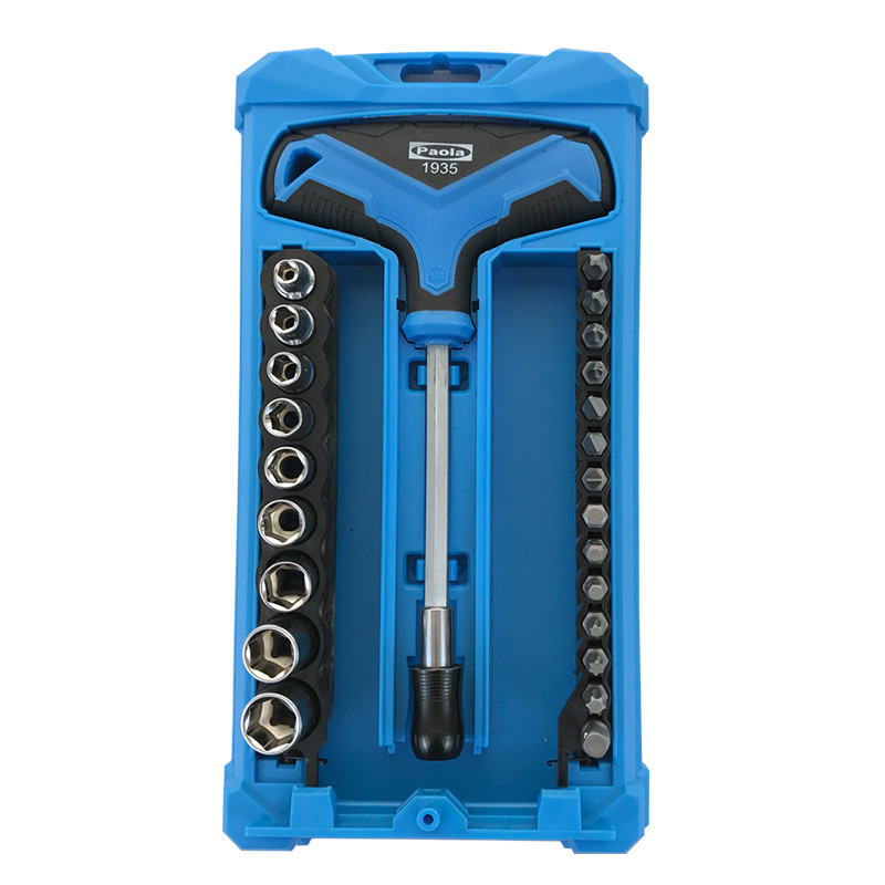 [苏宁自营]保拉(Paola)工具 24合1多功能T型柄套筒扳手螺丝批组 1935