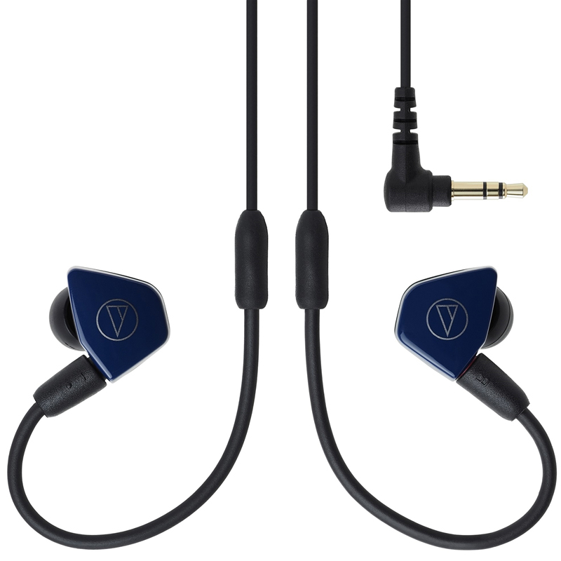 Audio Technica/铁三角 ATH-LS50iS (藏青色) 智能手机耳麦 双动圈入耳式耳机