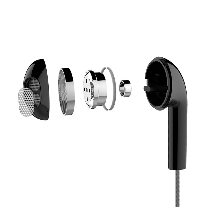 BYZ SE387重低音电脑苹果手机通用有线控入耳式运动耳塞式带麦耳机 黑色