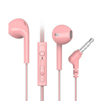 BYZ SE387重低音电脑苹果手机通用有线控入耳式运动耳塞式带麦耳机 粉红色