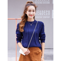 纯色麻花针织衫