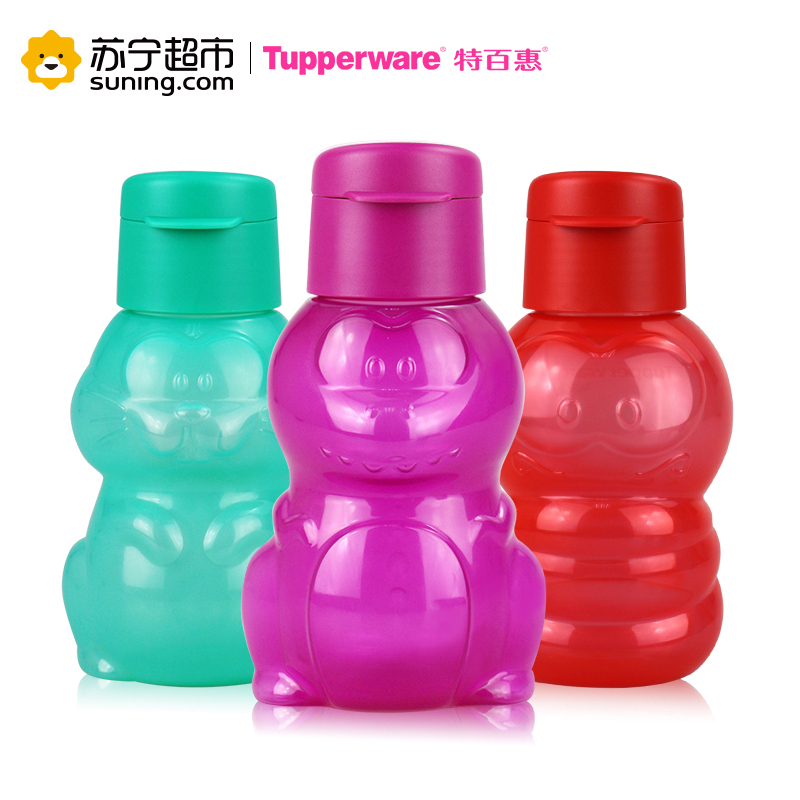 特百惠（Tupperware）童趣依可环保瓶 子母盖水杯卡通随手儿童水杯 3件组合套装高清大图