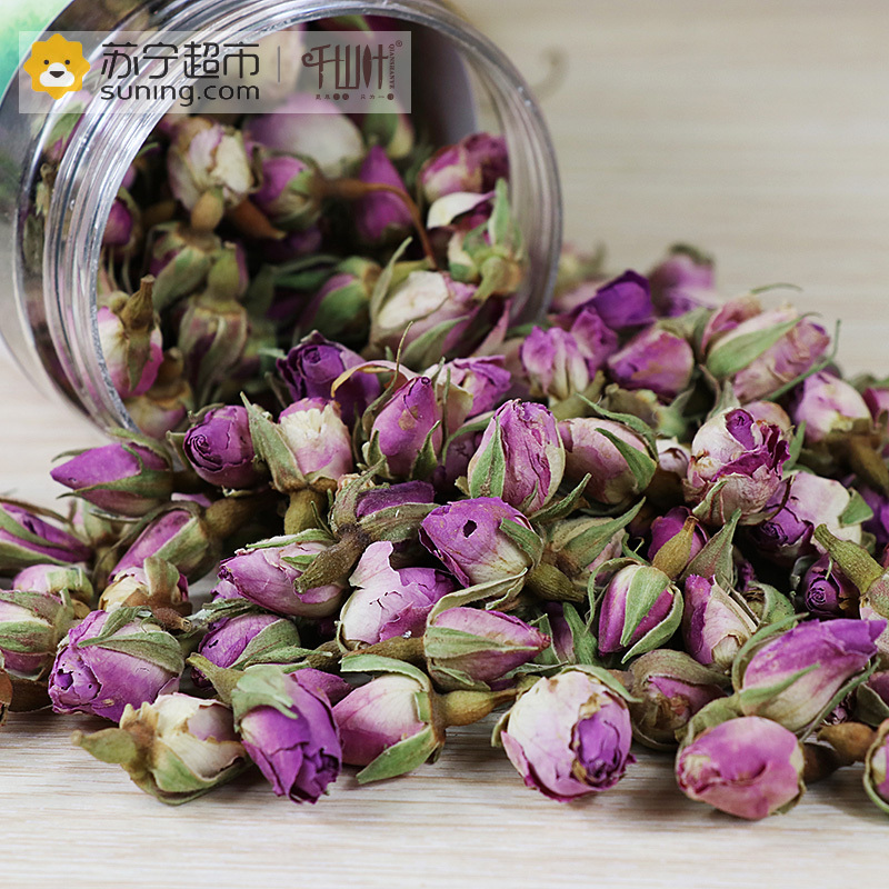 法兰西玫瑰花茶 千山叶茶叶花茶 花草茶 罐装100克