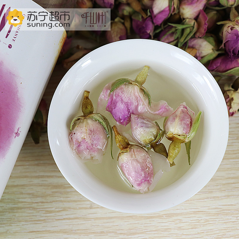 法兰西玫瑰花茶 千山叶茶叶花茶 花草茶 罐装100克
