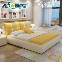 [苏宁自营] 海帝星 床 布床布艺床现代简约床主卧小户型布床可拆洗双人床婚床榻榻米床1.8米 M7