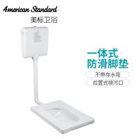 美标卫浴新科德方形蹲厕无存水弯 包含塑料水箱8009蹲便器蹲坑