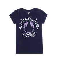 李宁女童T恤棉质时尚印花短袖儿童运动休闲T恤ATSM098