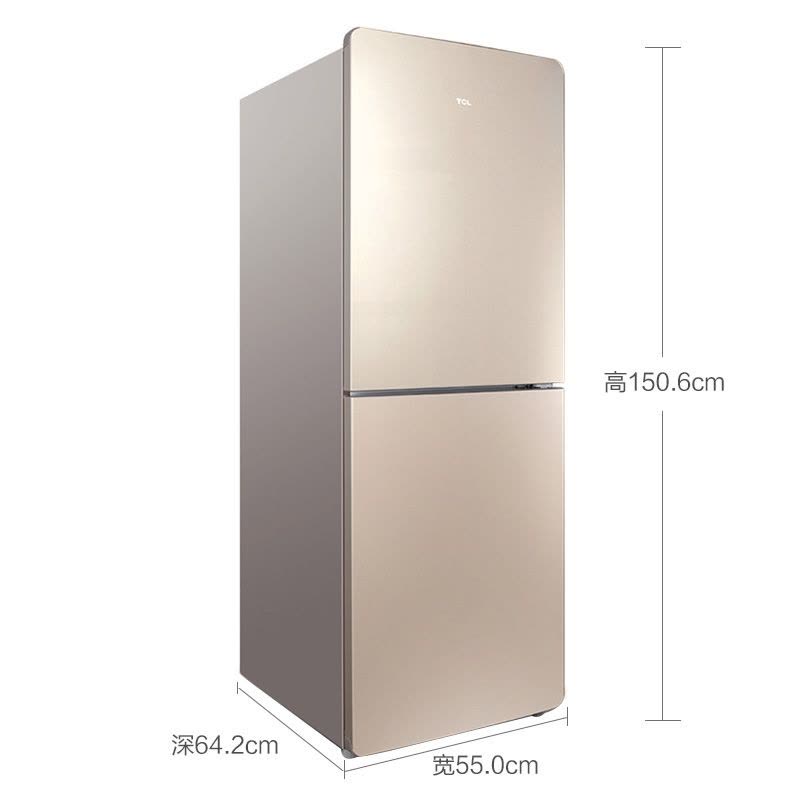 TCL冰箱 BCD-200WF1双门冰箱 风冷无霜 电脑控温 节能省电 超薄静音 流光金 金属面板 家用电冰箱图片
