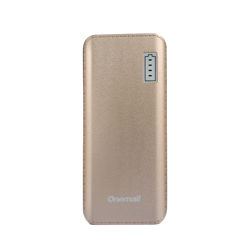 万茂 Onemall T100 10000毫安 金皮纹 双USB输出 便携式手机移动电源 仿皮纹 充电宝 全新A品电芯
