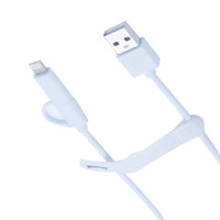 万茂 Onemall Micro转Lightning 二合一数据线 安卓/苹果多功能充电线 2A快充数据线 1米白色