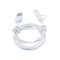 万茂 Onemall Micro转Lightning 二合一数据线 安卓/苹果多功能充电线 2A快充数据线 1米白色