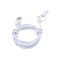 万茂 Onemall Micro转Lightning 二合一数据线 安卓/苹果多功能充电线 2A快充数据线 1米白色