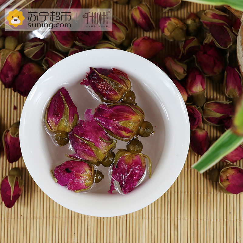 千山叶茶叶 玫瑰花茶 100克罐装 平阴玫瑰花茶