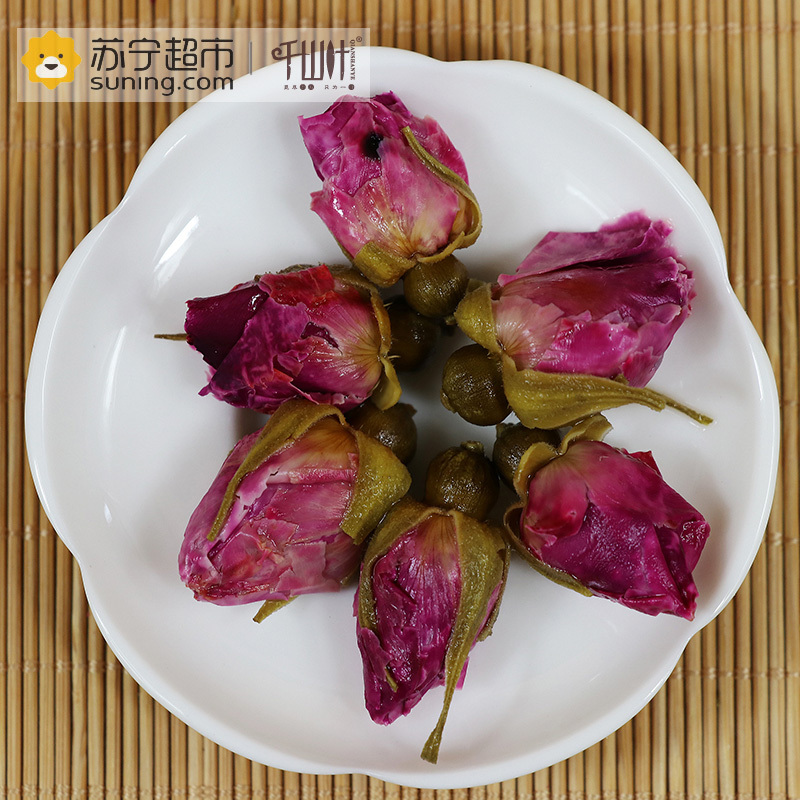 千山叶茶叶 玫瑰花茶 100克罐装 平阴玫瑰花茶