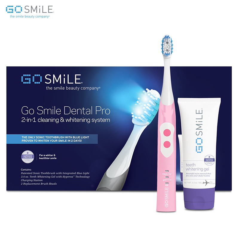 GOSMILE 声波冷光美白电动牙刷套装 粉红色 GS496R