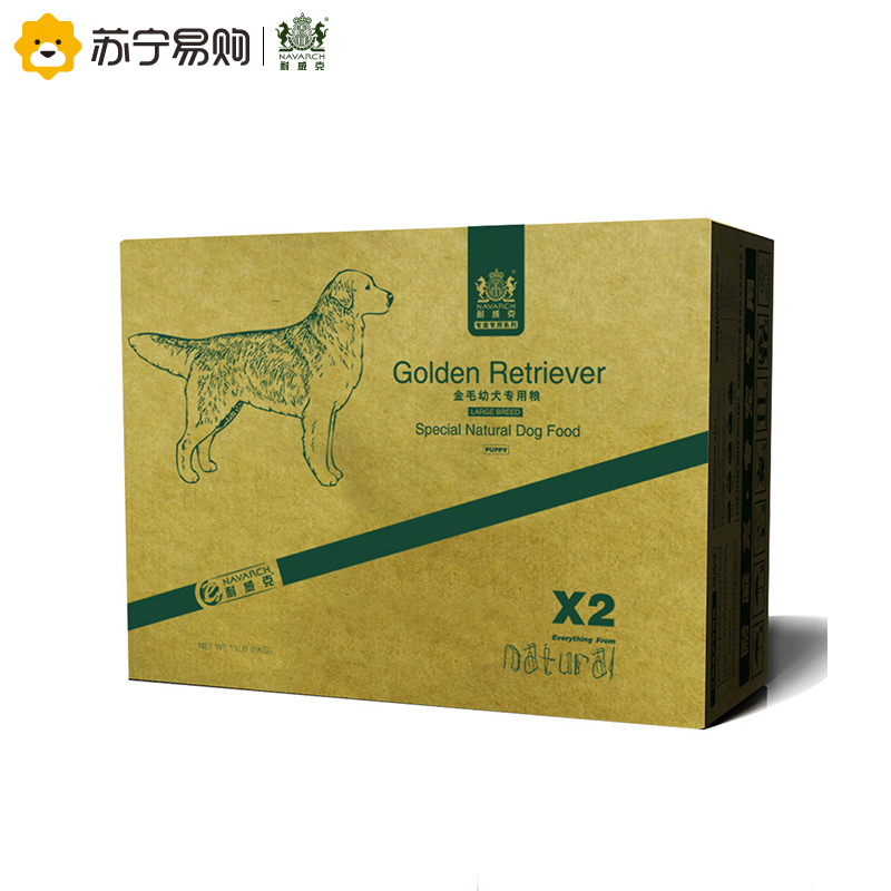 [苏宁超市]耐威克 金毛专用幼犬狗粮 5kg