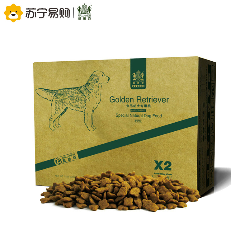 [苏宁超市]耐威克 金毛专用幼犬狗粮 5kg