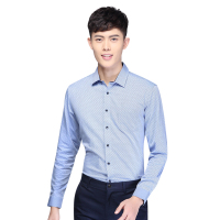 红豆男装 长袖衬衫男 男士修身波点全棉印花休闲长袖衬衣