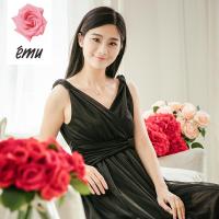 emu依妙红玫瑰女性感时尚淑女雪纺背心式吊带长裙连衣裙