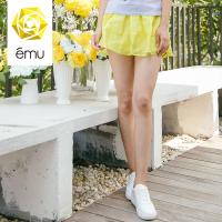 emu/依妙EMU/依妙黄玫瑰夏日清新色调半裙裤黄色梭织浪漫女下装