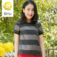 emu/依妙 韩版时尚显瘦条纹短袖T恤女上衣