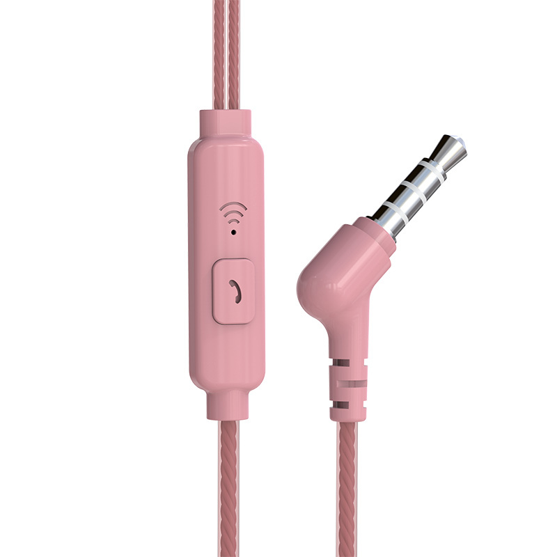 BYZ SE392耳机入耳式耳塞式苹果oppo华为小米vivo魅族手机通用有线控 粉红色