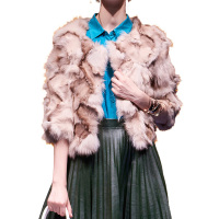 女款优雅淑女狐狸毛外套