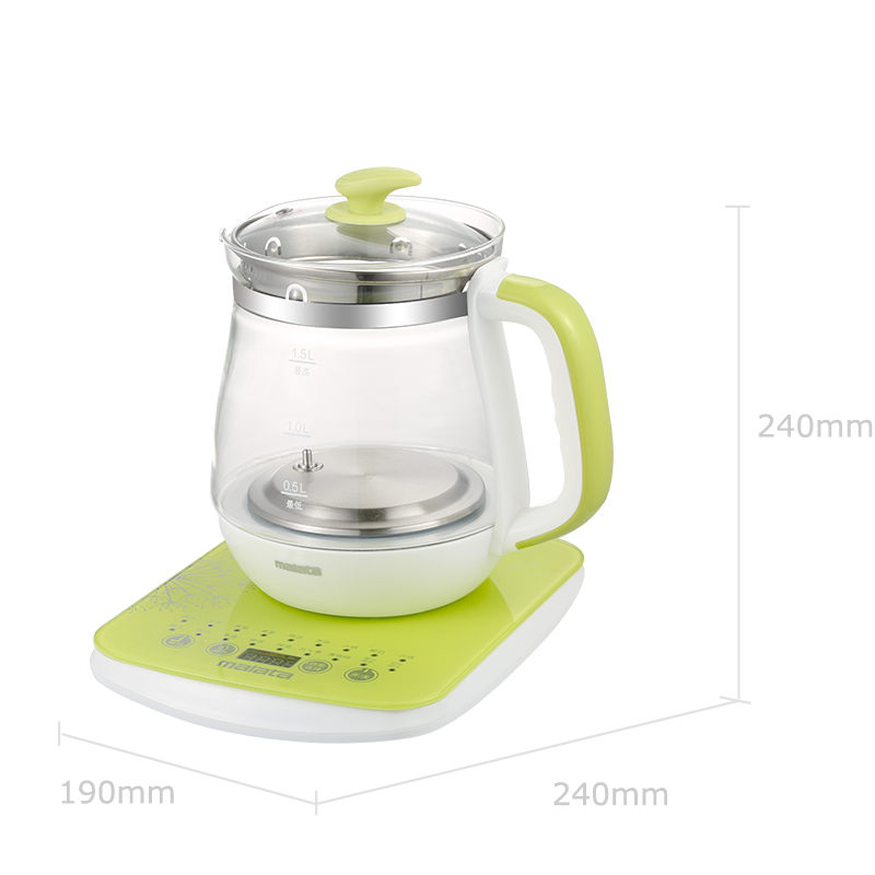 万利达(malata)1.5升多功能养生壶电水壶玻璃壶身煮茶器中药壶WLD-YS1501