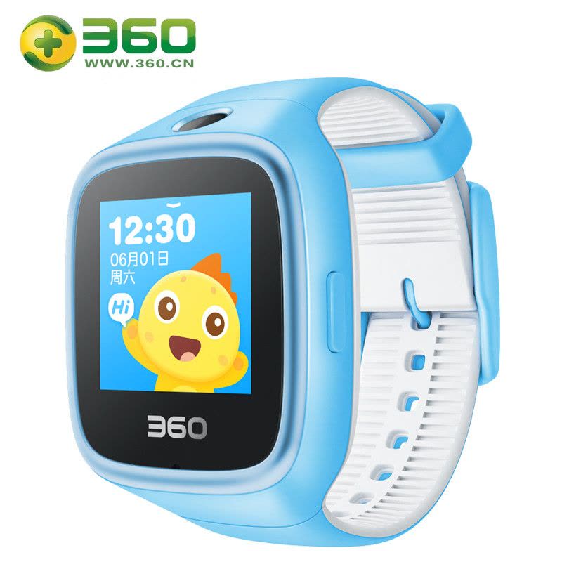 360(360)儿童手表6W防水版 智能拍照 智能问答 防丢防水GPS定位 W609 彩屏电话手表 天空蓝图片