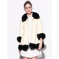 女款时尚休闲兔毛七分袖时尚外套