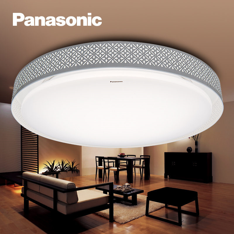 松下panasonic铁艺雕花系列现代时尚简约智能调光调色圆形客厅吸顶灯