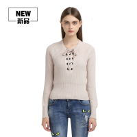 靓朵儿圆领系带羊绒衫