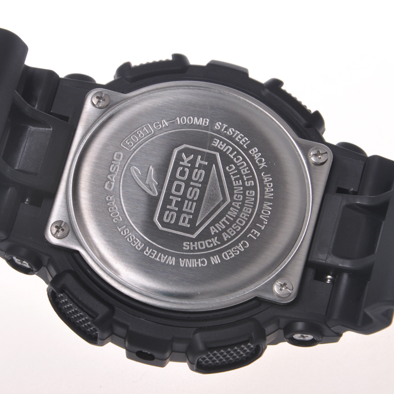 卡西欧(CASIO)男表 G-SHOCK户外运动硬碰硬防震防水男士手表 GA-100MB-1A