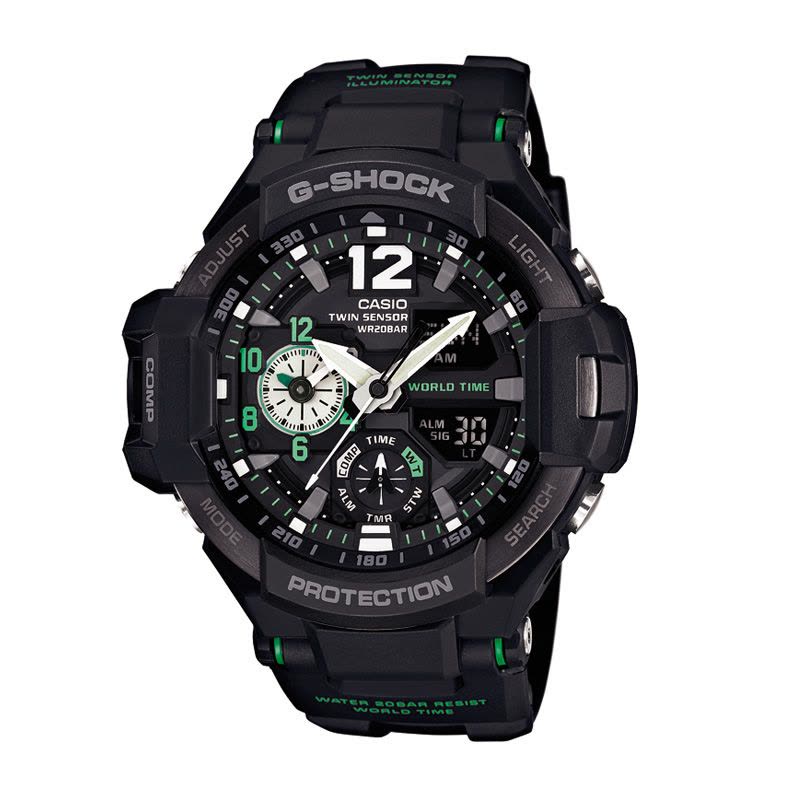 卡西欧(CASIO)G-SHOCK系列罗盘温度防水运动男表GA-1100-1A3图片