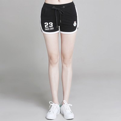 皇家马德里(Realmadrid) 经典23号字母 女款运动短裤 舒适 RM-SWK-298黑