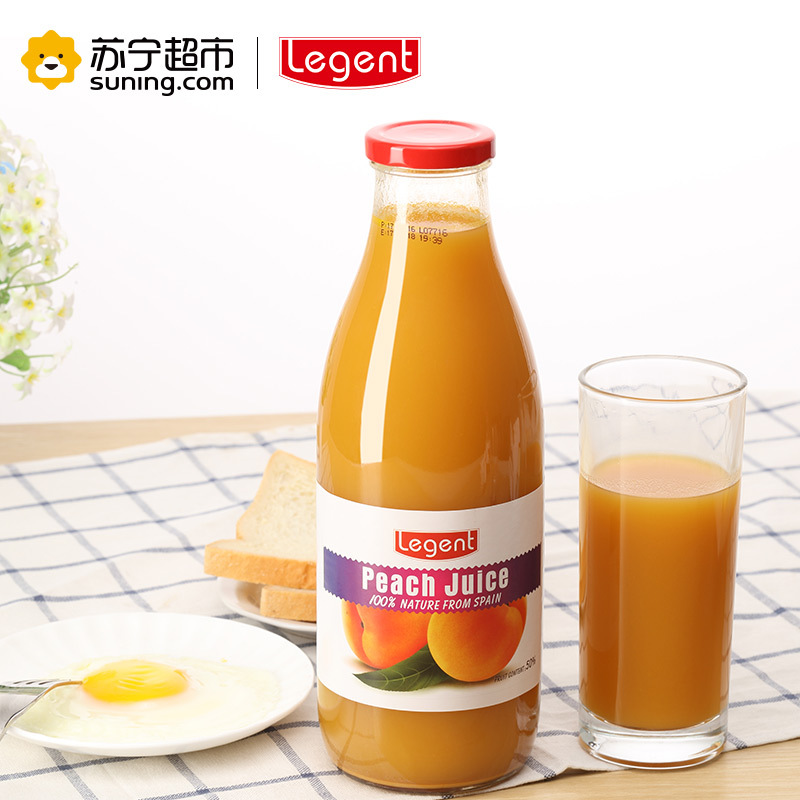 良珍(Legent)桃汁 西班牙进口黄桃汁 大瓶装饮品饮料 1L×2/礼盒装 送礼饮料