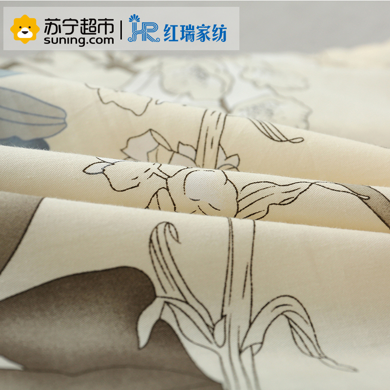 红瑞家纺 纯棉枕套 精梳全棉枕头套 一只装 48*74cm