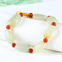 天然和田白玉男款不规则手链