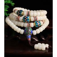 铭尚 原创海南白玉菩提108颗佛珠 景泰蓝配饰女款菩提子手链