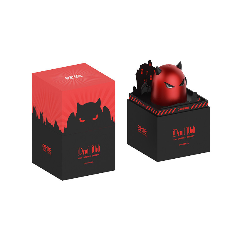 亿觅(emie) 大恶魔系列充电宝 10000毫安 潮酷便携移动电源 创意礼品 卡通可爱 恶魔红塑料外壳