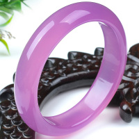 天然紫色冰花芙蓉玉髓手镯