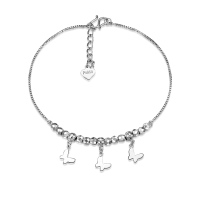 雅宝福铂金手链pt950串珠蝴蝶亮片白金手链 盒子手链 手饰品送女友