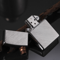 ZIPPO打火机正版 24648交叉鱼骨-人字纹拉丝镀铬 专柜原装之宝打火机正品防风