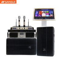 Sansui/山水 KTV卡拉OK家庭套装 无损无源对箱音箱KTV套装版卡包重低音炮音响 12吋点歌套装