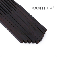 玉米(corn) 黑檀木中华筷 5双装 实木无漆无蜡 手工打磨耐用 家用筷套装 餐具