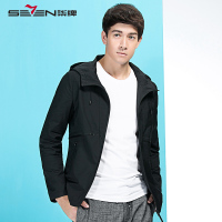 柒牌夹克衫男装2017春季新品青年男士时尚休闲修身连帽茄克外套